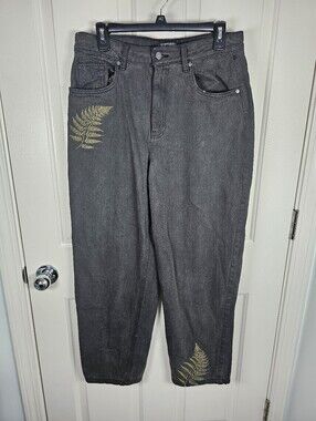 Disturbia Prism Barrel Leg Embroidered Jeans Size 32